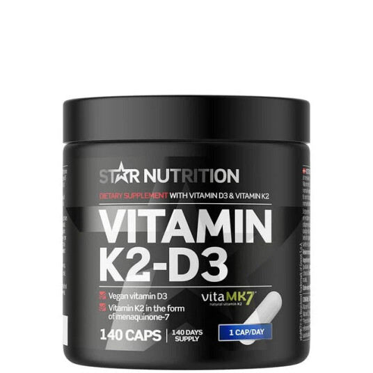 Star Nutrition Vitamin K2 D3 140 kapsler Star Nutrition Vitamin K2 D3 140 kapsler