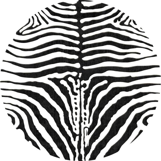 Rundt teppe Zebra svart/hvit Størrelse: Ø 160 cm