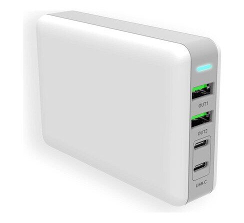 Insmat power adapter - GaN - 2 x USB-C 2 x 9 pin USB Type A - 100 Watt