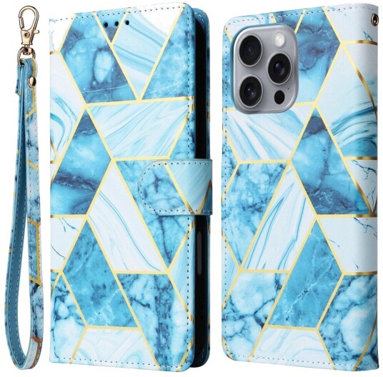 Trolsk Lommebokdeksel Marmor Trekant (iPhone 16 Pro Max)