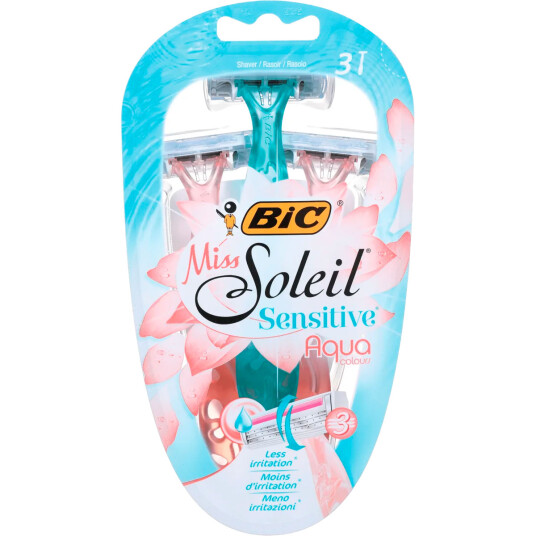 Bic Miss Soleil 3 Sensitive Aqua Colors Razor 1Pakning 3Stk