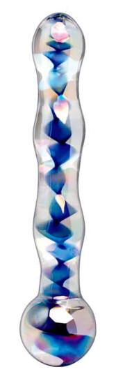 Icicles Blue spiral glass dildo No 8 Icicles Blue spiral glass dildo No 8