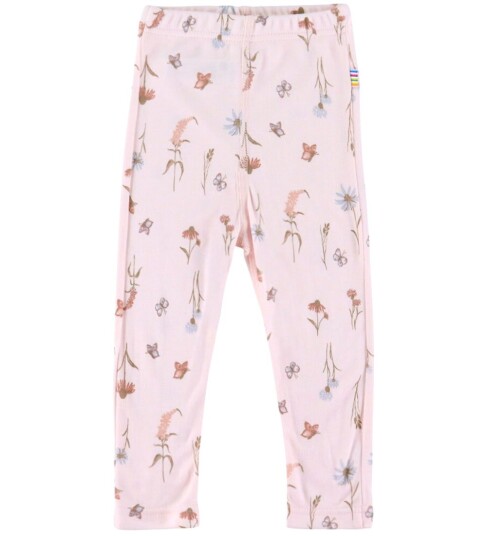 Joha Leggings Bambus Lyserød m. Blomster Joha 110 Leggings Rosa