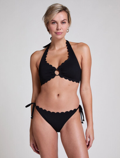 Hunkemöller Scallop Cheeky T - Black - XS