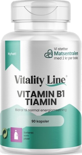 Vitality Line Vitamin B1 Tiamin 90 kapsler Vitality Line Vitamin B1 Tiamin 90 kapsler