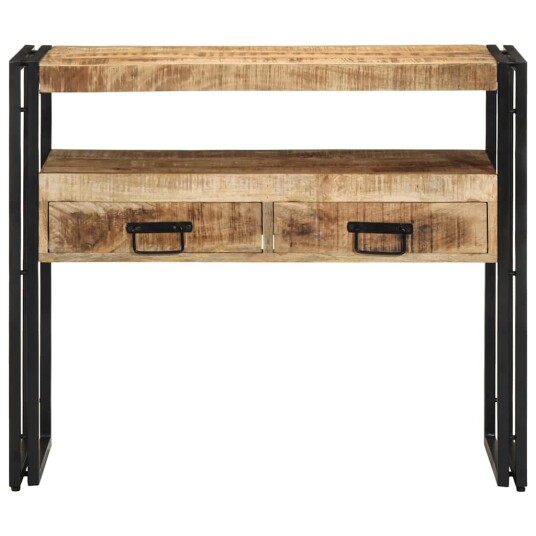 Endebord Svart 90x33x75 cm Solid Mangotre og Metall
