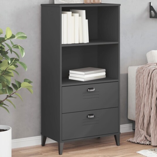 Bokhylle VIKEN antrasitt grå 60x35x123 cm heltre furu 8721012310483
