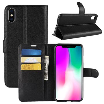 iPhone XR Lommebok-deksel med Magnetisk Lukning Svart