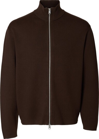 Selected Slmteller Fn Zip Cardigan Noos Brown M