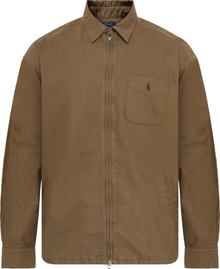 Polo Ralph Lauren Relaxed Oxford Full Zip Overshirt Brown M