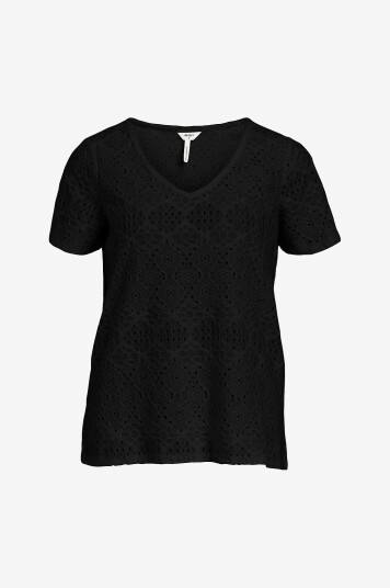 Object Topp objFeodora S/sS V neck Top Svart