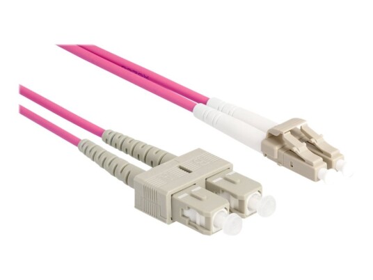 Delock - Nettverkskabel - Lc Multimode (Hann) Til Sc Multimode (Hann) - 2 M. - 3 Mm - Fiberoptikk - Dupleks - 50 / 125 My - Om4 - Halogenfri - Fiolett