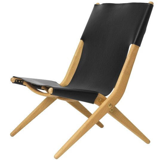 Audo Copenhagen Saxe Loungestol Oljet Eik / Black Leather