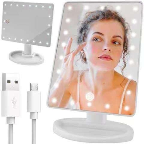 Makeup mirror with LED lights Adjustable - Makeup mirror with LED lights Adjustable -