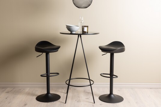 Venture Home Bistro Spisegruppe 60 cm Rund med 2 Adesto Stoler Sort