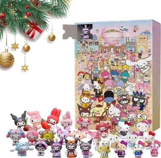 2026 Julekalender 24 dagers julekalender med 24 animefigurer for barn tenåringsjenter og voksne