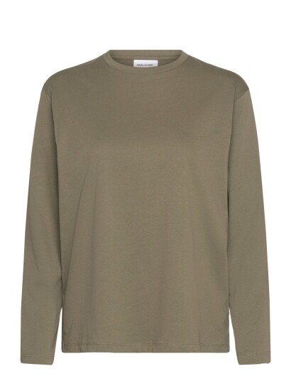 Enkel Studio Basic O Neck Tee L/S Khaki green XS Enkel Studio Basic O Neck Tee L/S Khaki green XS