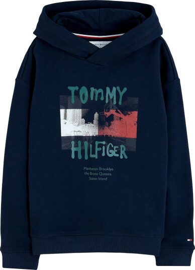 Tommy Hilfiger Flag Grafitti Hoodie DARK BLUE 176