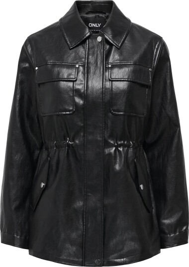 ONLY Onlmini Faux Leath String Jacket Cc Otw Black M