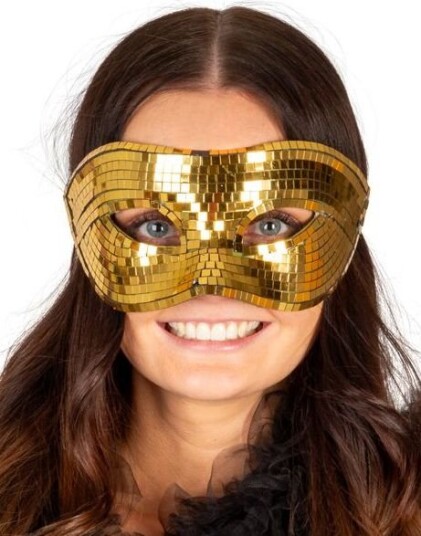 Disco Øyemaske Gullfarget Disco Øyemaske Gullfarget