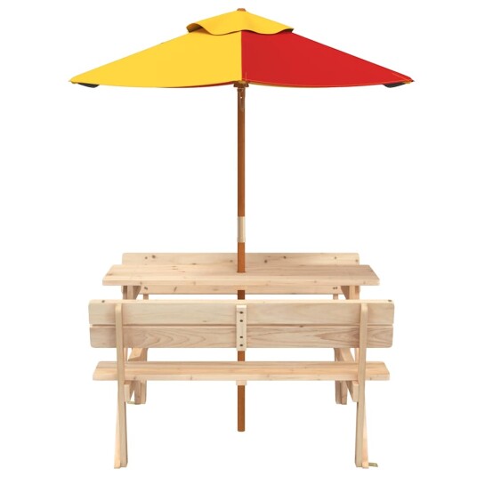  Piknikbord for 4 barn med parasoll heltre gran