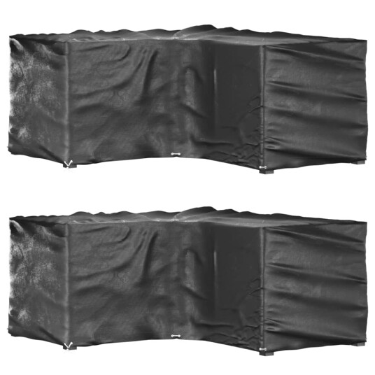 vidaXL L-formet hagemøbeltrekk 2 stk 12 maljer 185x185x90 cm