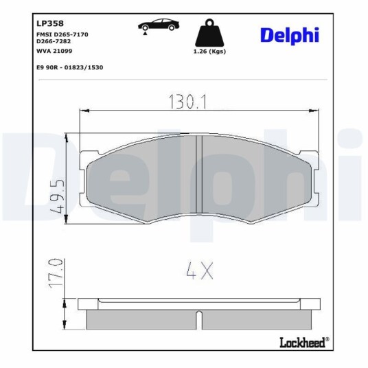 Bremseklosser DELPHI LP358