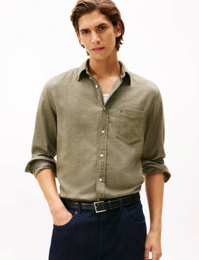 Tommy Hilfiger Flannel Dobby Rf Shirt - Green - L