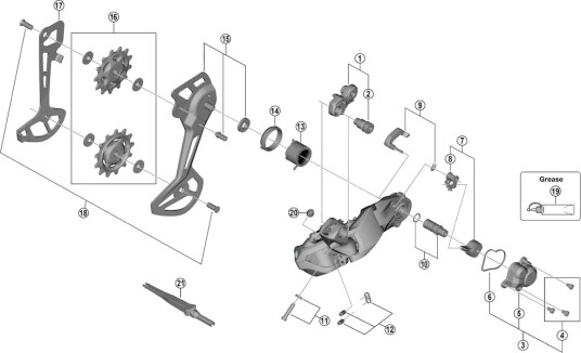 Shimano XT beslagakselenhet til bakskifter modell RD-M8150-11