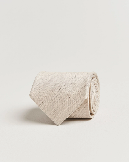 Eton Silk/Linen Tie Beige Eton Silk/Linen Tie Beige