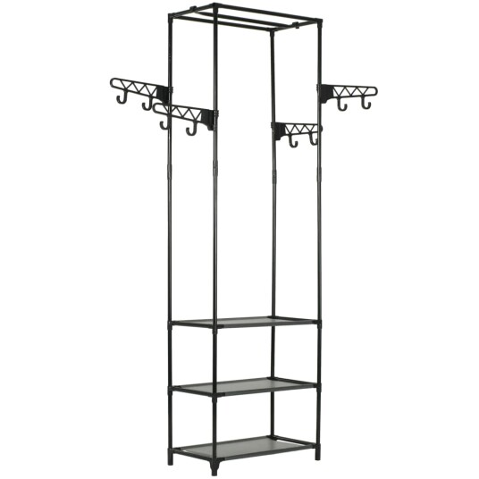 vidaXL Klesstativ stål og ikke-vevd stoff 55x28,5x175 cm svart