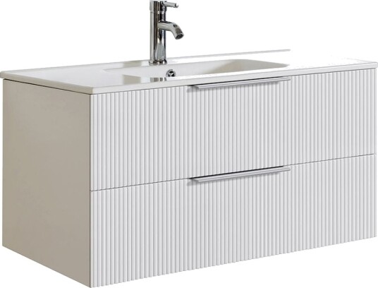 A-collection Fovere Ribb Servantskap Hvit Matt / 90cm A-collection Fovere Ribb Servantskap Hvit Matt / 90cm