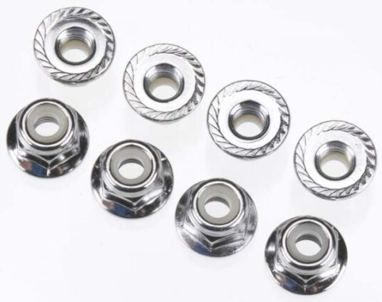 Traxxas 3647 Nuts 4mm Flanged Nylon Locking Steel 8 Traxxas 3647 Nuts 4mm Flanged Nylon Locking Steel 8