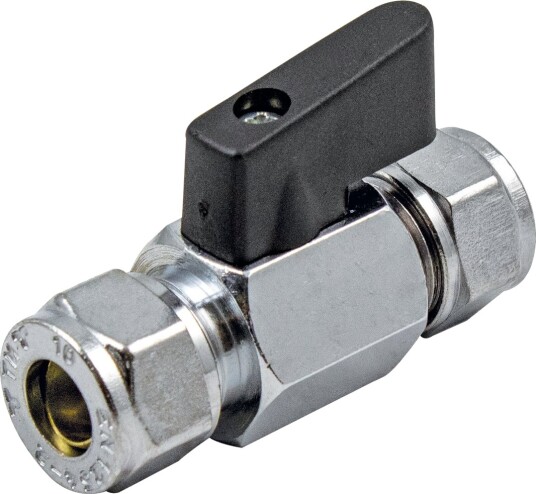 Fonta Mini Kuleventil 10mm Forkrommet