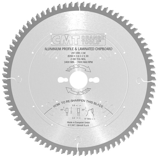 Kappskive 260X2,8X30 Z80 Hm, Cmt