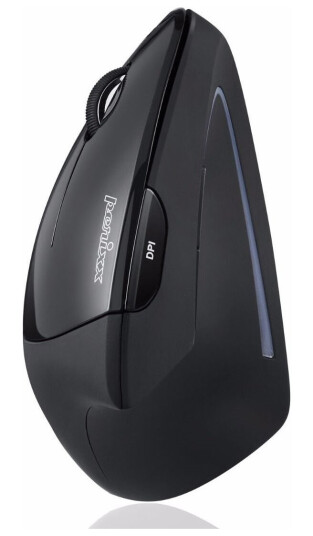 Perixx Perimice-713L - Mus - Ergonomisk - For Venstrehendte - Optisk - 6 Knapper - Trådløs - 2,4 Ghz - Trådløs Mottaker (Usb) - Svart (Perimice-713 L)
