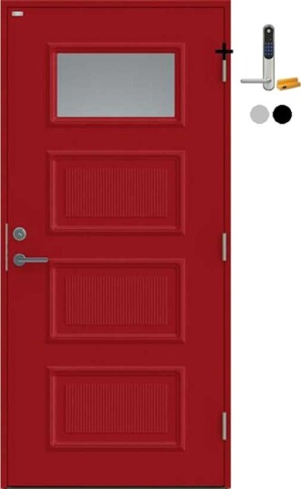Ytterdør Diplomat Signe Klart Glass med Yale Doorman Classic Home