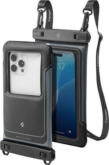 Spigen A611P Vanntett Flytende Etui 2 stk. Matt Svart - Universelt Mobildeksel