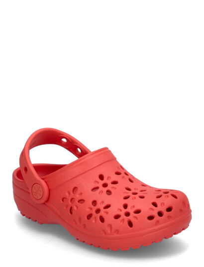 Crocs Classic Floral Cut Out Clog K - Red - 32/33