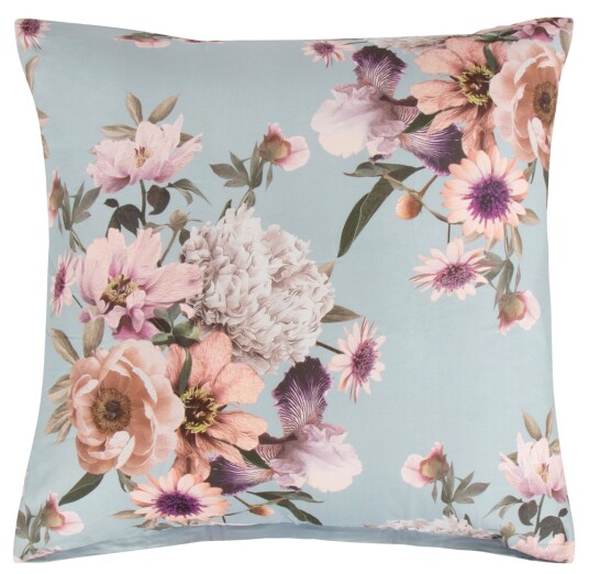 ByBorg Putetrekk - 60x63 cm - 100% Bomullssateng - Green flower ByBorg Putetrekk - 60x63 cm - 100% Bomullssateng - Green flower