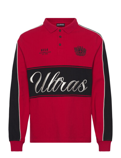 HAN Kjøbenhavn Logo Ls Polo Shirt   Red   XXL