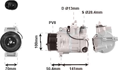 VAN WEZEL 3000K431 AC-kompressor