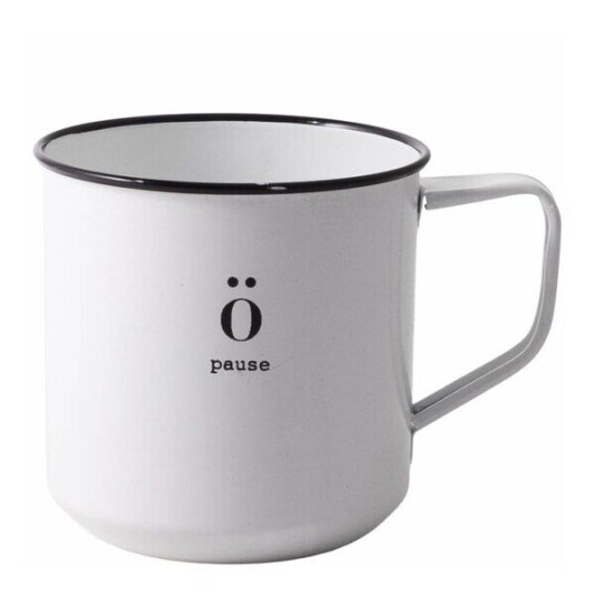 Sögne Home Emalje kopp Pause 35 cl hvit