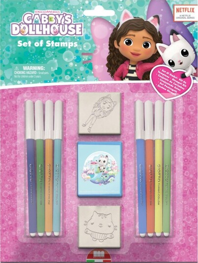 Gabby's Dollhouse Stempelsett Med Tusjer 11 Deler