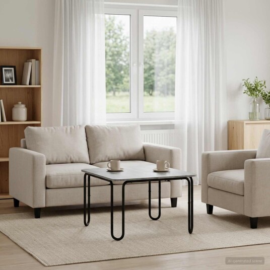 vidaXL Kaffebord Grå Sonoma 100 x 100 x 45 cm Konstruert tre