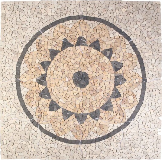 vidaXL Mosaikkfliser Solblomst Mønster Flerfarget 120 x 120 cm Marmor