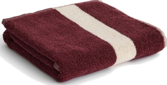 Stripe Towel 40x60 cm, Burgundy