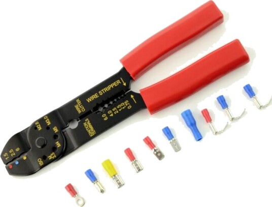 Presstang med ringkabelsko og flatstift 100stk sett Presstang med ringkabelsko og flatstift 100stk sett