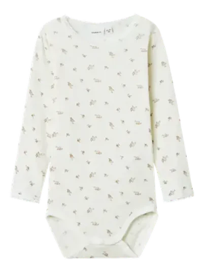 Name It Wang ullbody til barn small flower AOP - snow white Name It Wang ullbody til barn small flower AOP - snow white