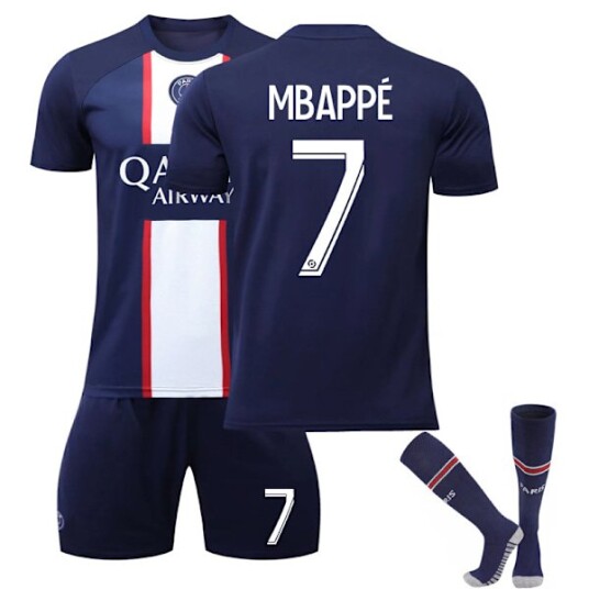 Mbappé Barn Fotballdrakter Fotballtrøye Treningsdrakt 22/23 Hjem Ny Fotballdrakter 24130 140CM